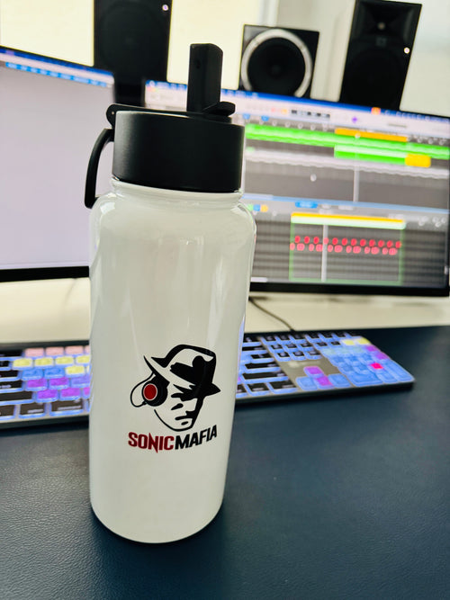 Sonic Mafia - Stainless steel water bottle with a straw lid