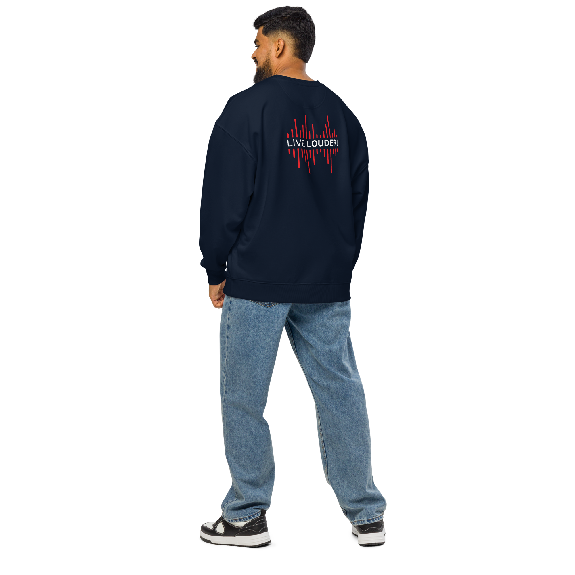 The Comfy Capisce - Oversized Live Louder! Crewneck Sweatshirt