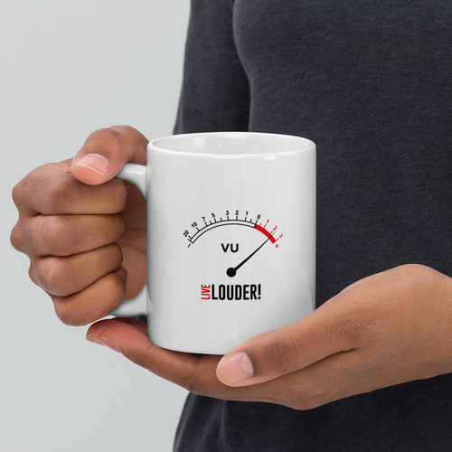Live Louder! - White glossy mug.
