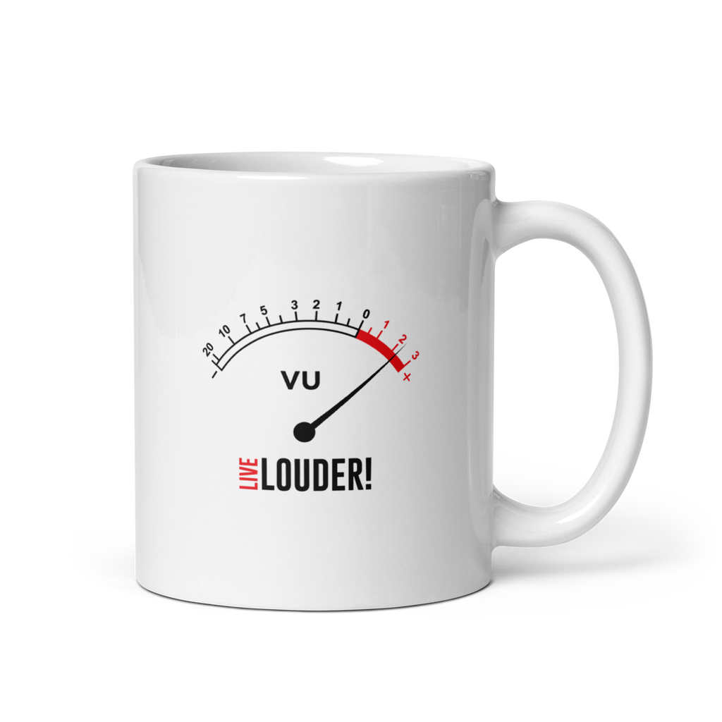 Live Louder! - White glossy mug.